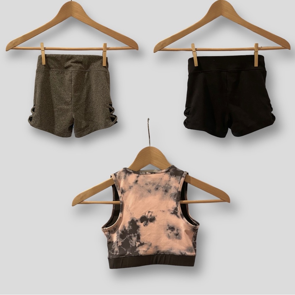 Justice Girls Active Shorts and Bra - Picture 2 of 7